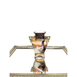 Rare Antique HANDPAINTED NIPPON MORIAGE Small Vase 1900's Era